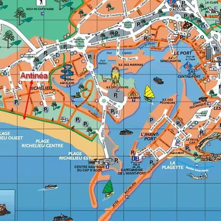 公寓 Cap D'agde Antinea, Rochelongue, Piscine Et Parking *